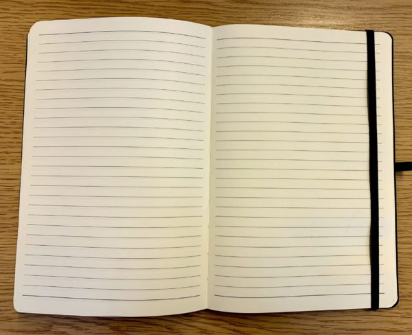 Inside pages of the A5 notebook