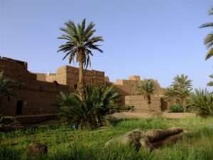Mud brick buildings in Morocco