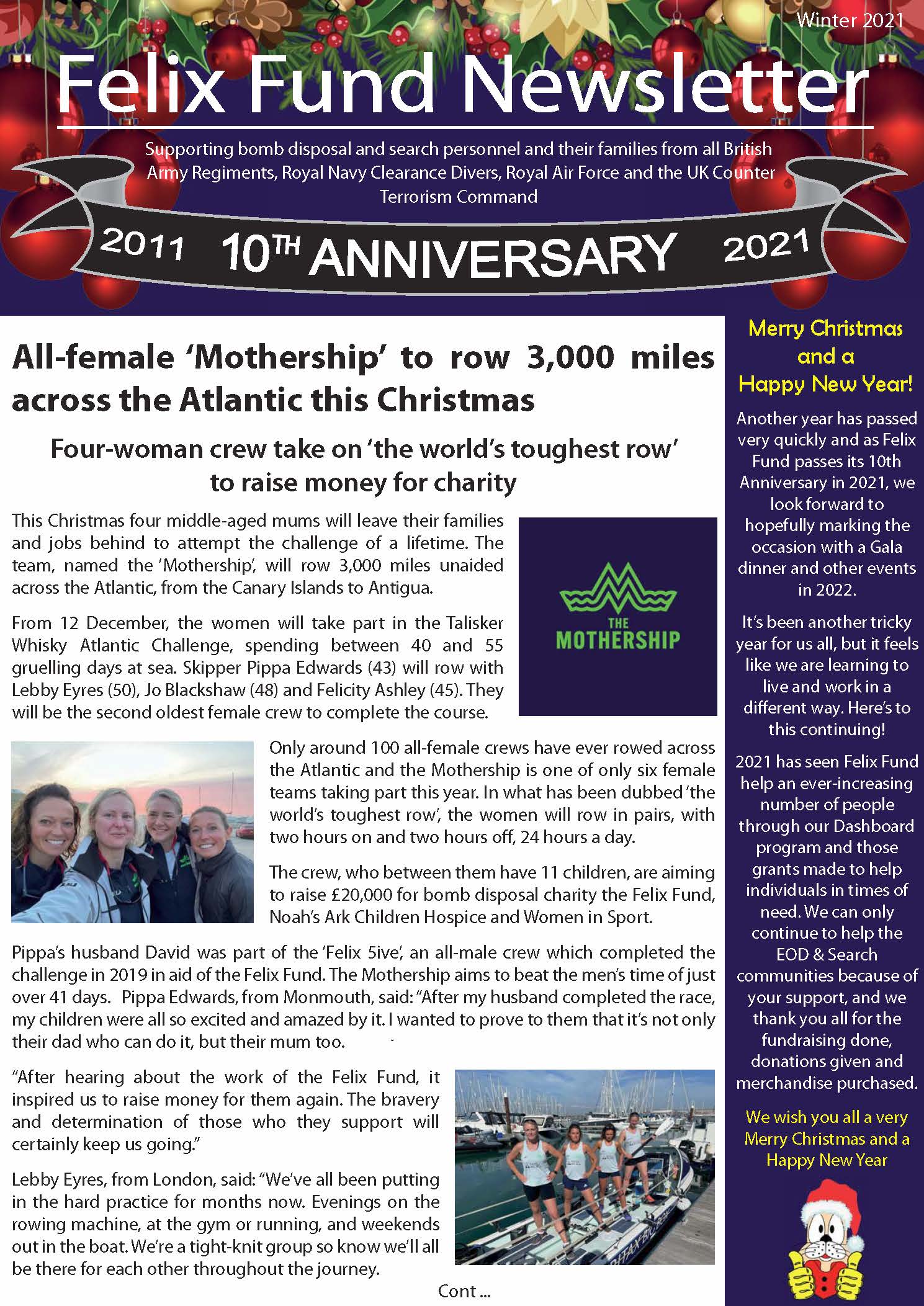 Winter 2021 newsletter front page