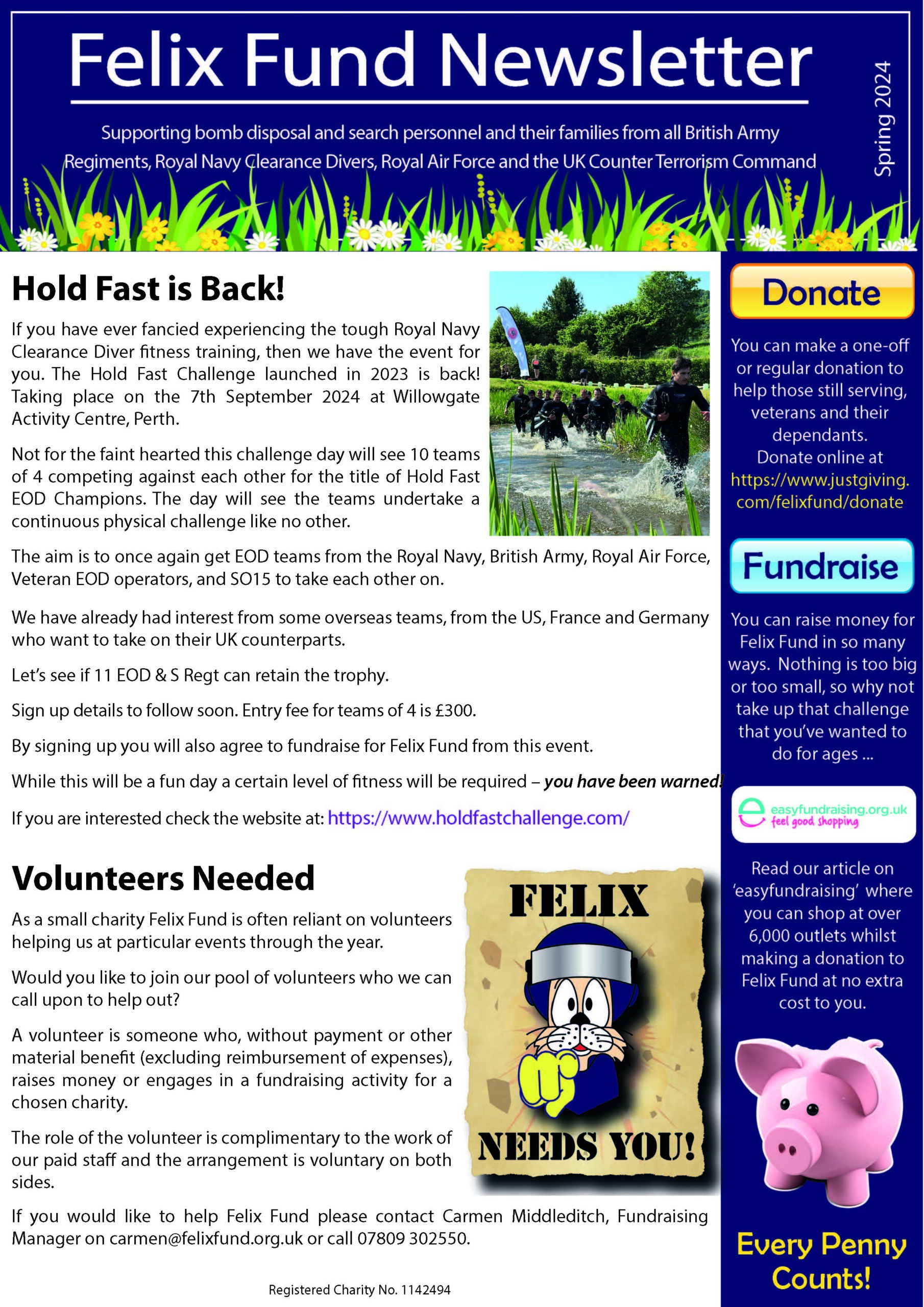 Front page of Spring 2024 newsletter